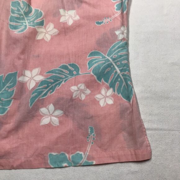 Vintage 90s KALAHEO Hawaiian Shirt Men S Pink Reverse Floral Palms Beach USA - Picture 10 of 16